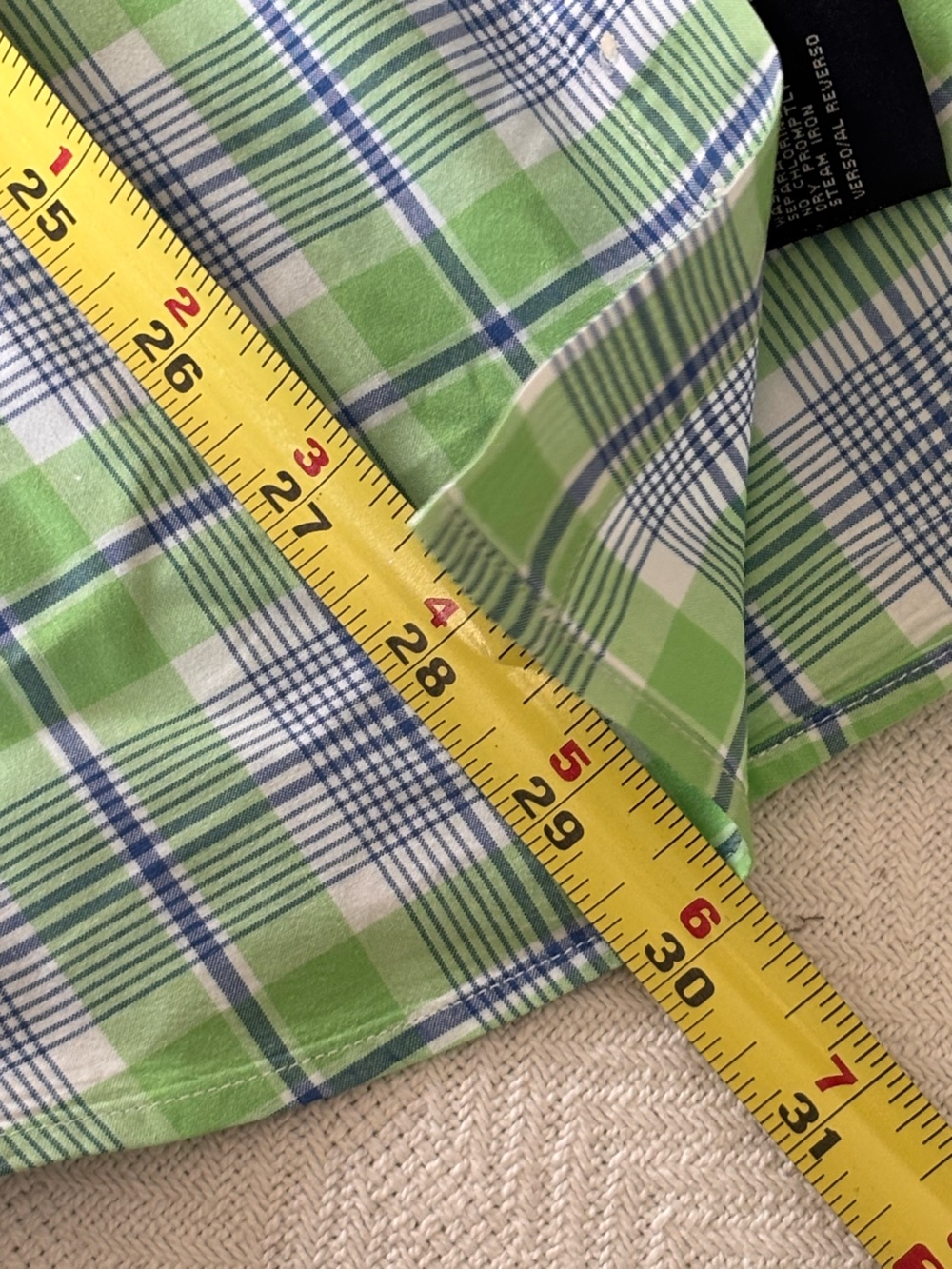 Tommy Hilfiger Light Green & Blue Plaid Button-Down Shirt - Picture 7 of 8